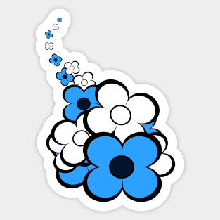 Blue and White Flowers Sticker